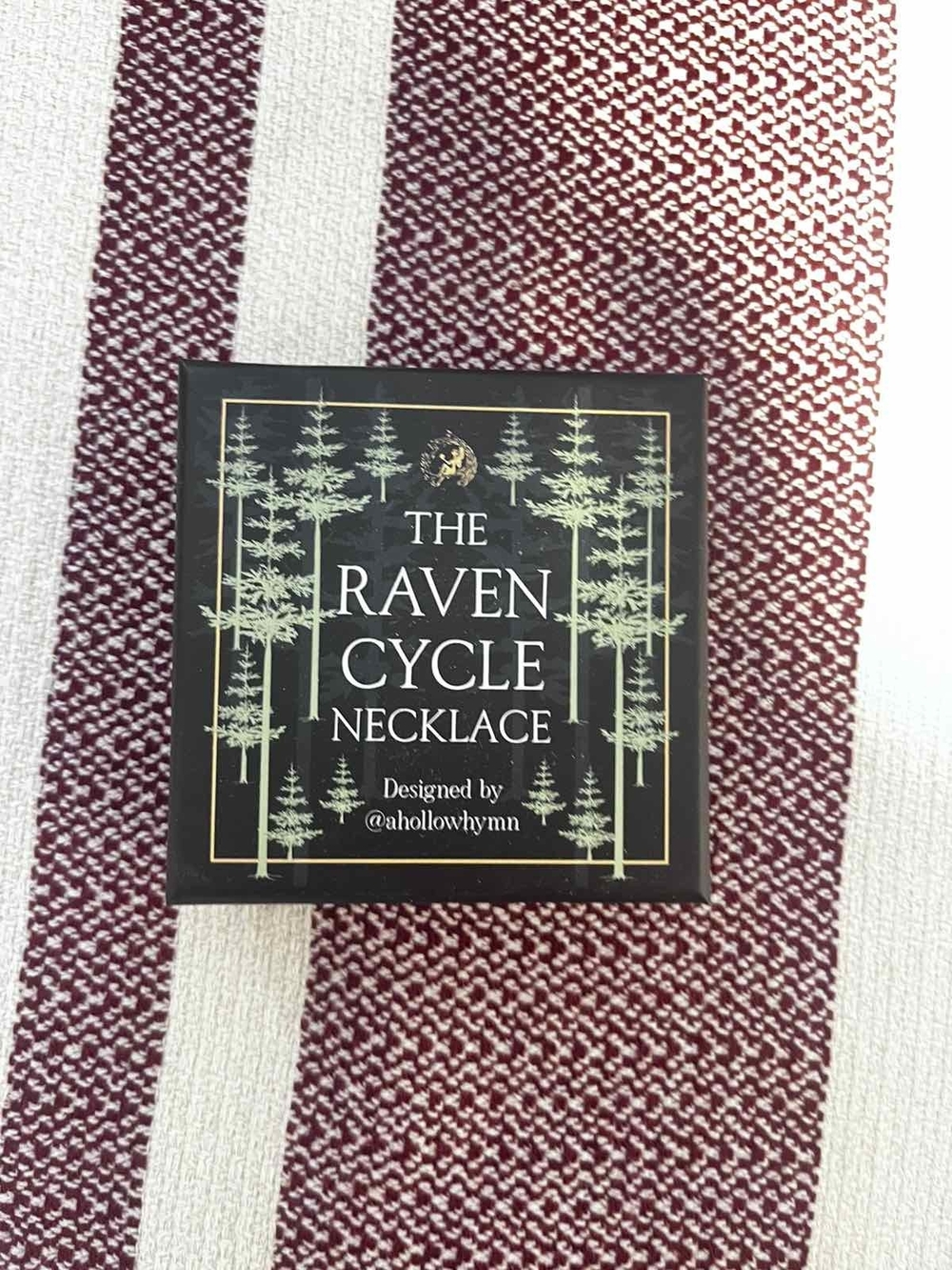 The Raven Cycle Necklace - Black Box with Forest Design